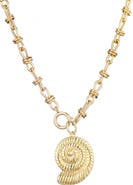 Adornia Textured Shell Pendant Necklace