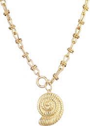 Adornia Textured Shell Pendant Necklace