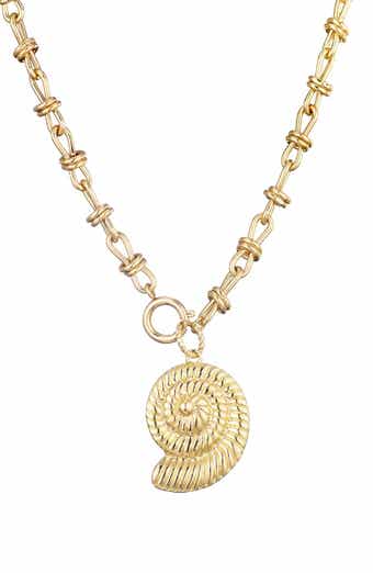 Adornia Textured Shell Pendant Necklace