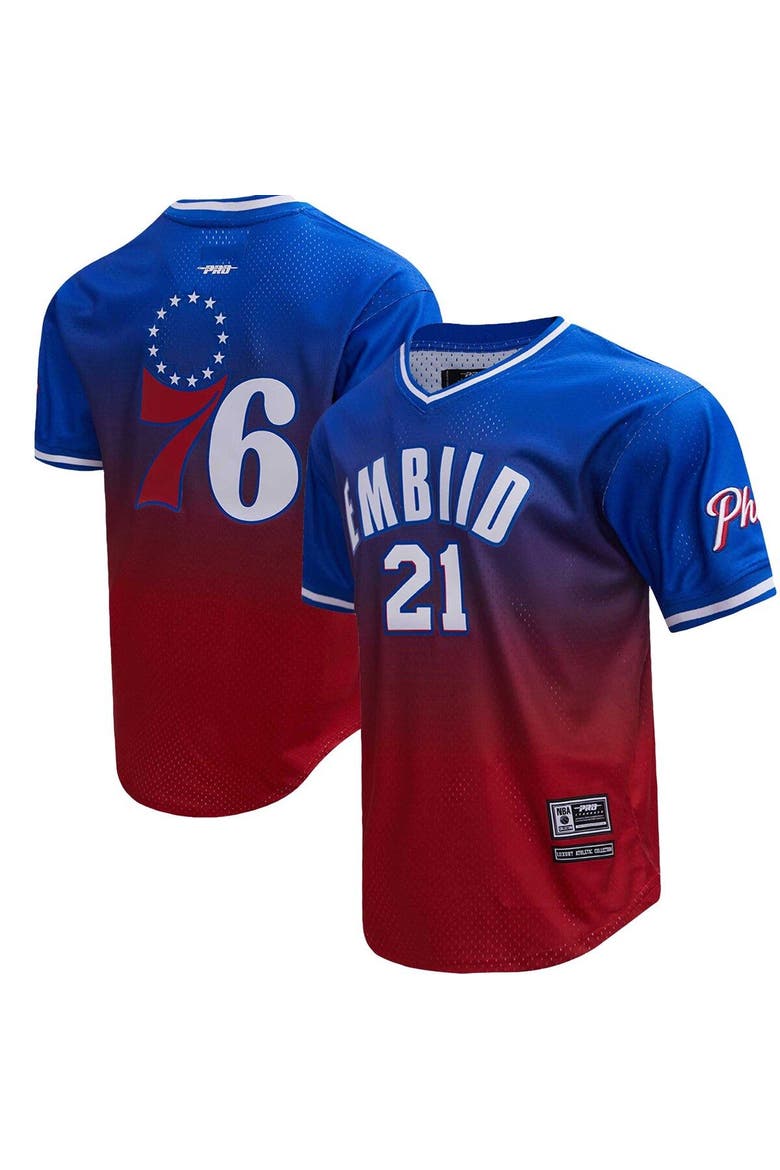 Men's Post Joel Embiid Royal/Red Philadelphia 76ers Ombre Name & Number T-Shirt, Main, color, Royal