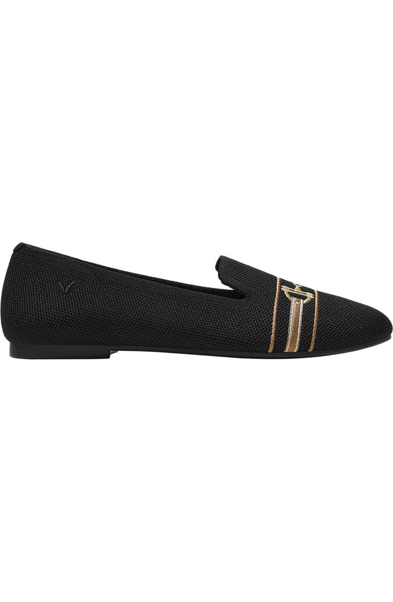 VIVAIA Round-Toe Embroidered Loafers, Main, color, Black - Horsebit