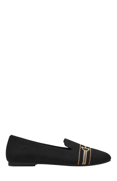 Round-Toe Embroidered Loafers (Audrey)