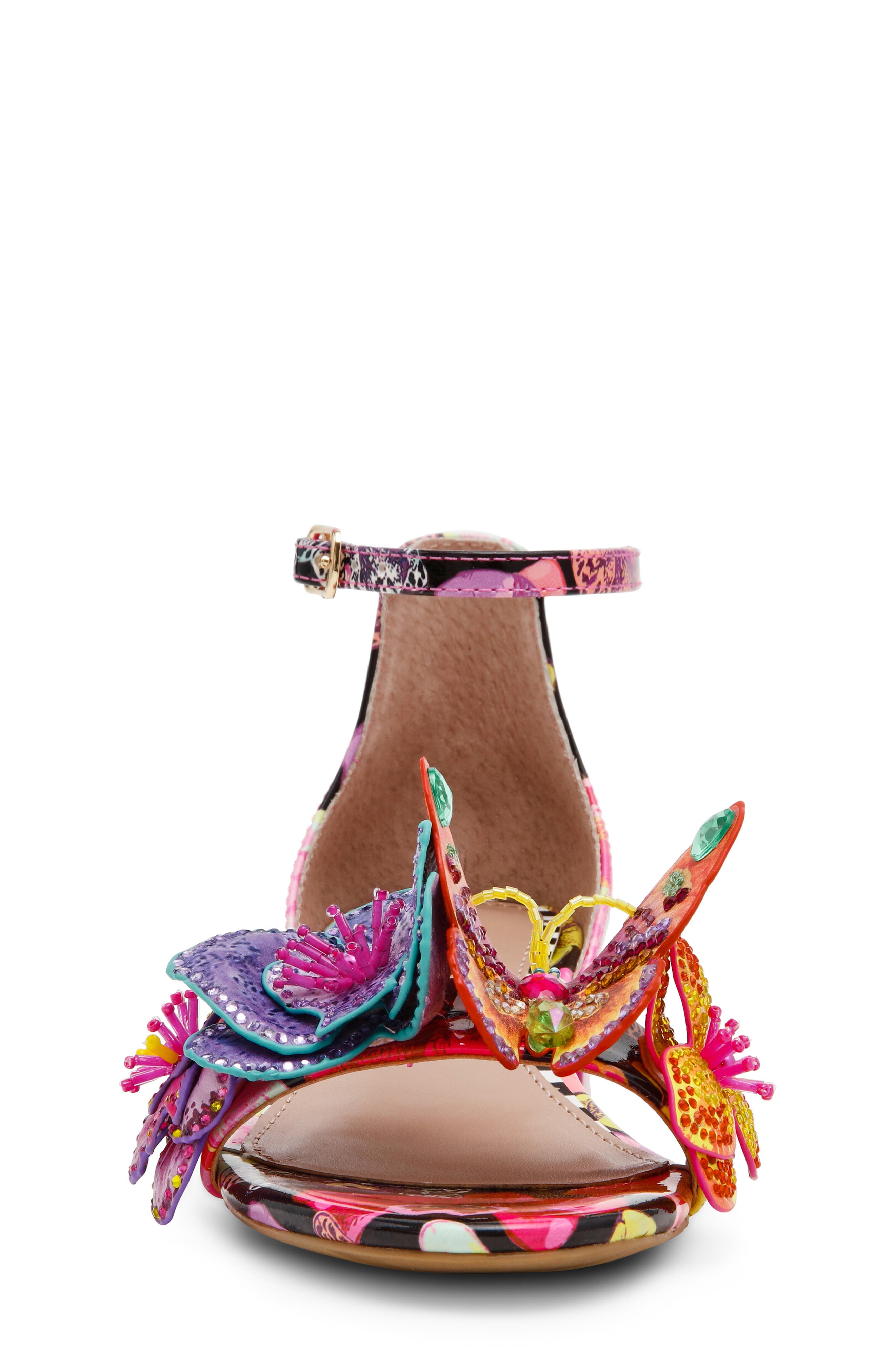 Betsey Johnson Kids' Camil Ankle Strap Sandal, Alternate, color, Black Multi