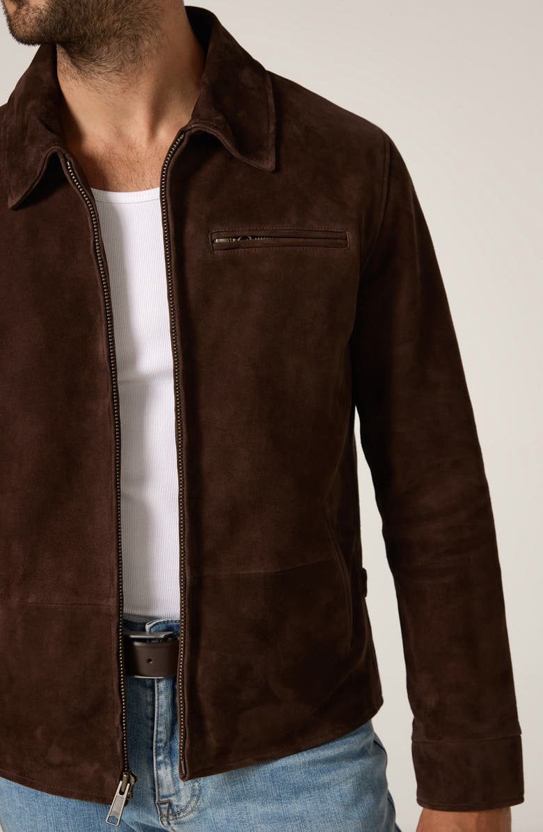 7 Diamonds Leather Drifter Jacket, Alternate, color, Chocolate