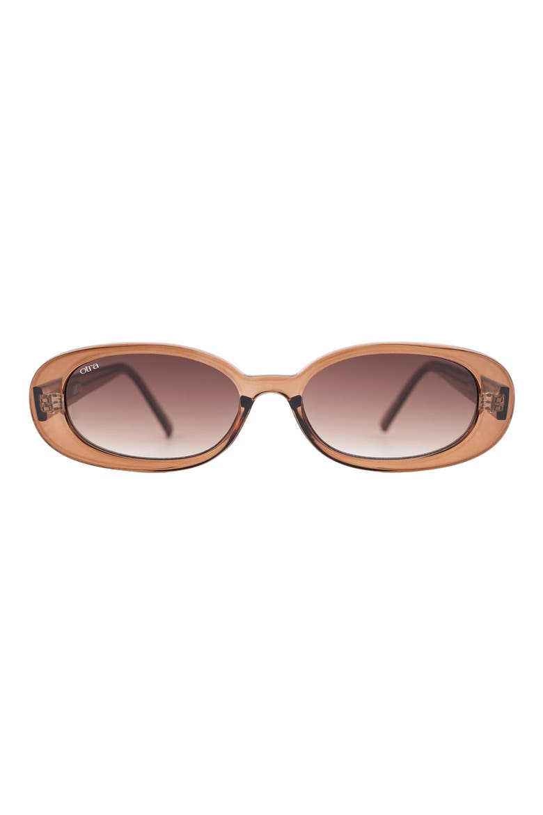 Gina Oval Sunglasses, Main, color, TRANS COFFEE/ BROWN