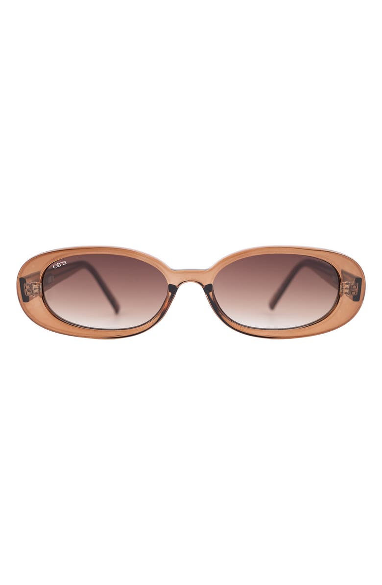 OTRA EYEWEAR Gina Oval Sunglasses, Main, color, Trans Coffee/ Brown