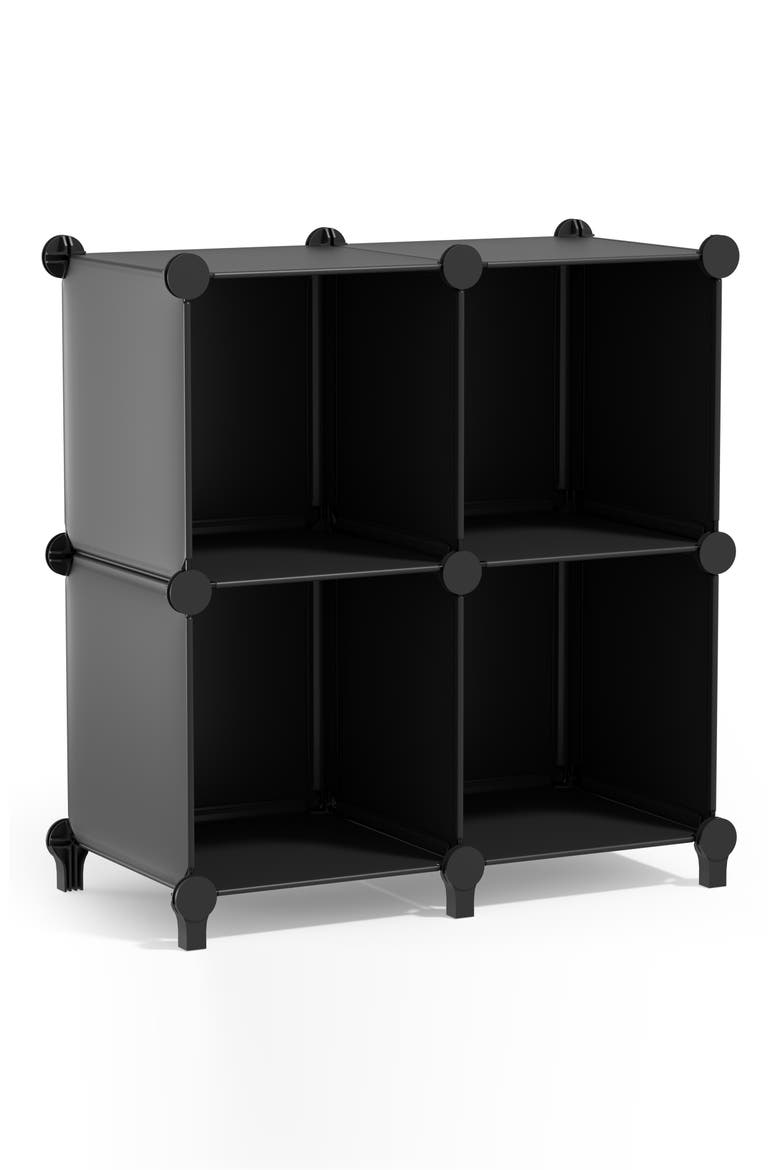Four-Cube Storage Organizer, Main, color, BLACK