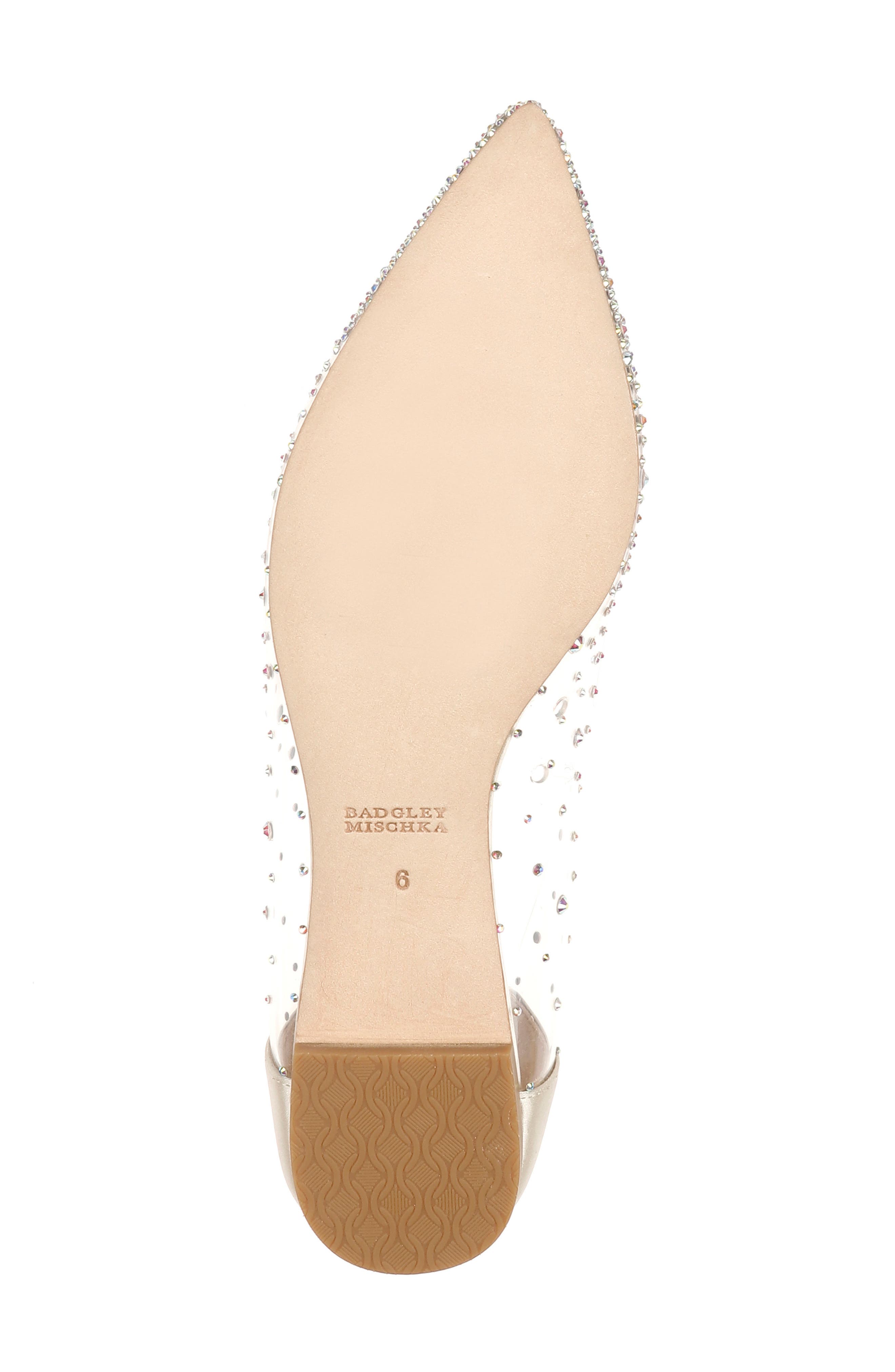 Gabi Embellished Pointed Toe Flat, Alternate, color, IVORY LEATHER