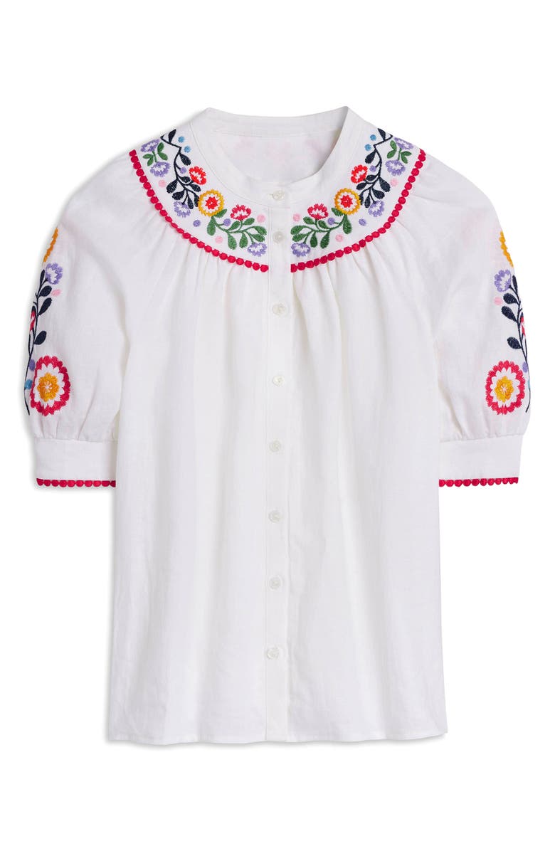 Bea Embroidered Linen Top