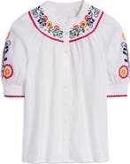 Boden Bea Embroidered Linen Top