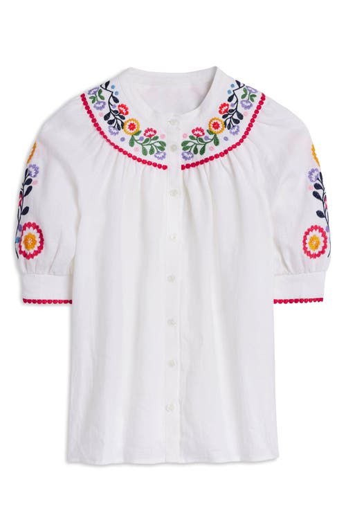 Shop Boden Bea Embroidered Linen Top