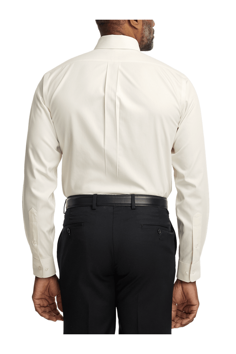 Non-iron Cotton Pinpoint Solid Button Down Collar Dress Shirt, Alternate, color, Ecru