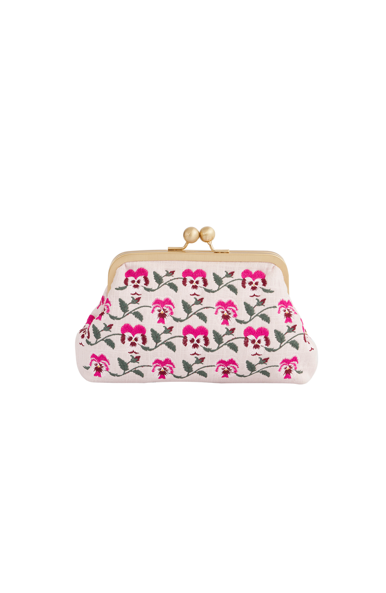 Fable England Pansy Victoriana Clutch Pink, Alternate, color, Pink