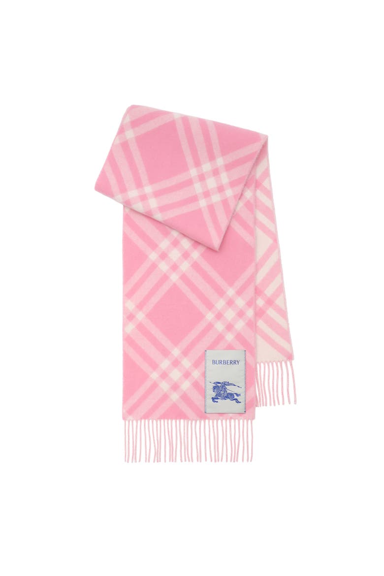 Check Cashmere Scarf, Main, color, Sugar pink
