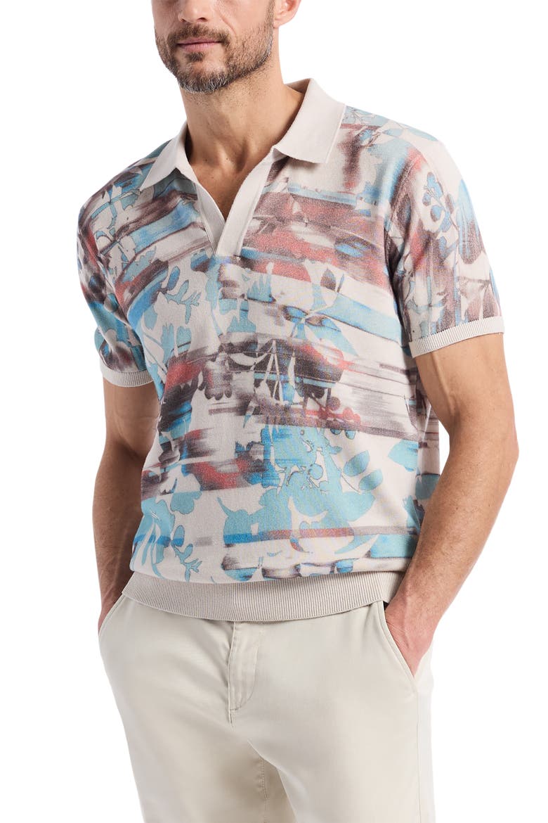 Ordale Johnny Collar Cotton Sweater Polo, Alternate, color, MULTI