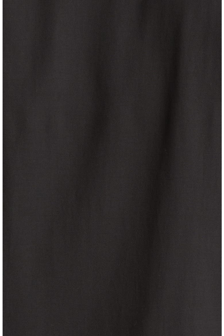 Solid Cotton & Lyocell Button-Up Shirt, Alternate, color, BLACK