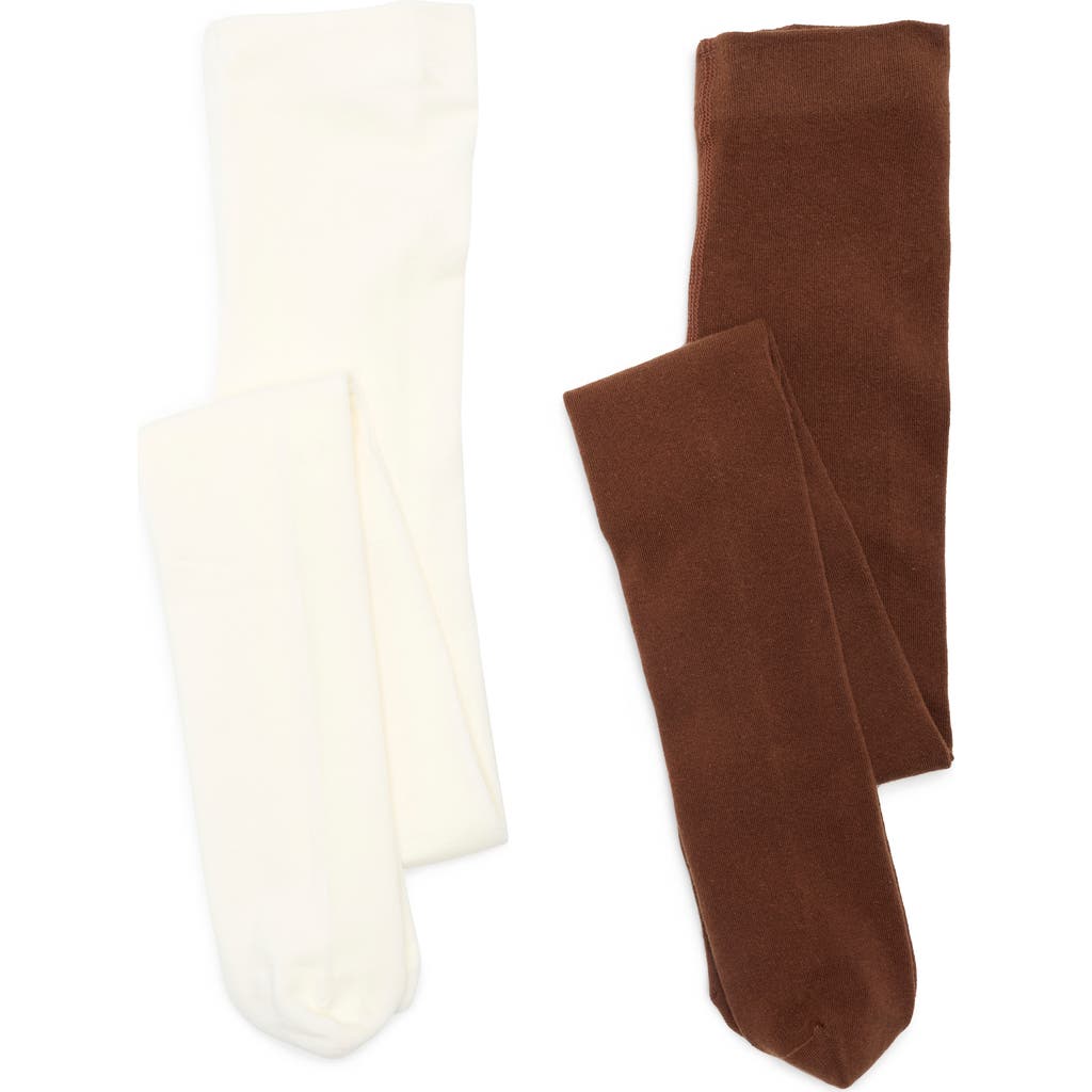 Nordstrom Rack 2-pack Sweater Knit Tights In Brown