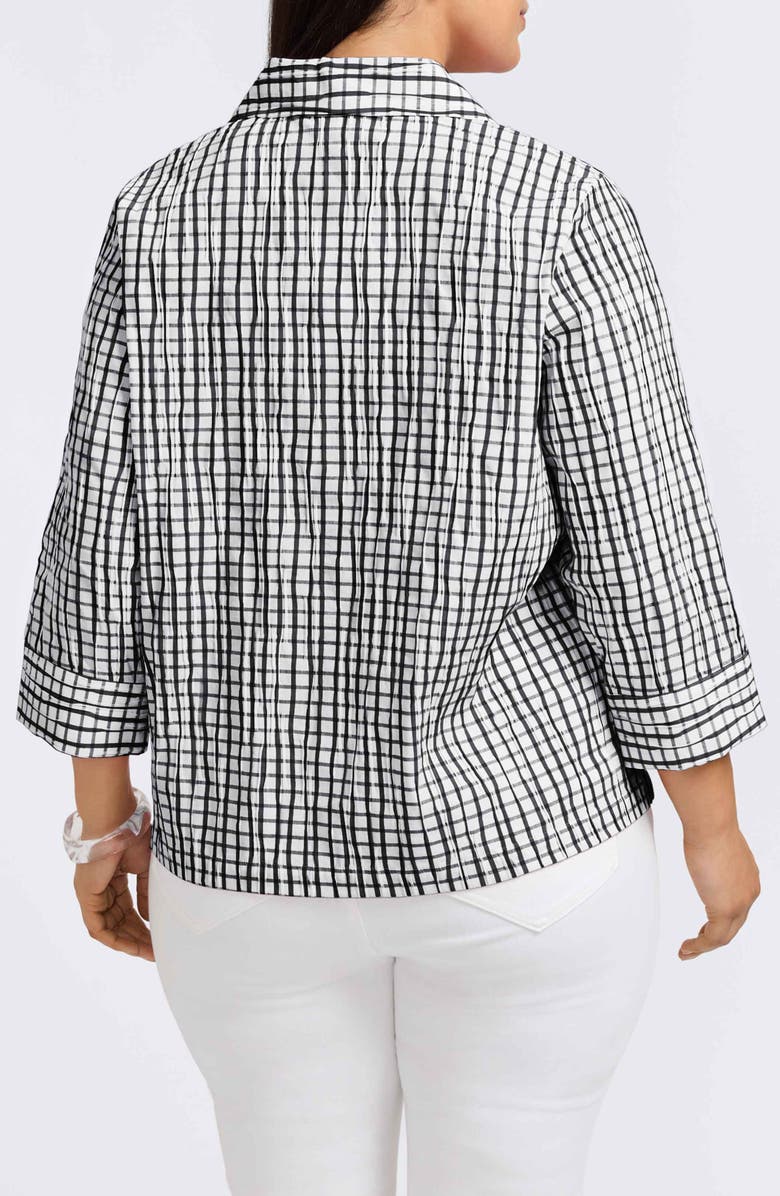 Foxcroft Sammy Crinkled Cotton Blend Top, Alternate, color, 
