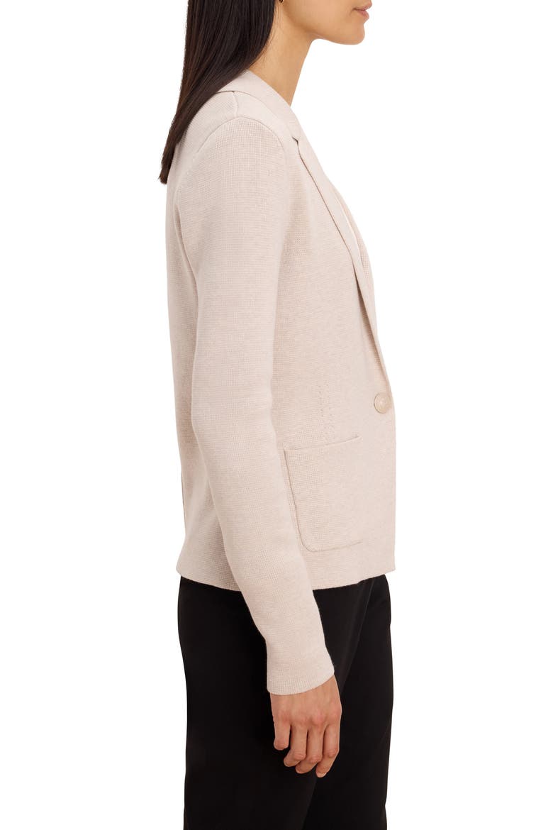 Knit Cotton Blend One-Button Blazer, Alternate, color, SUGAR COOKIE