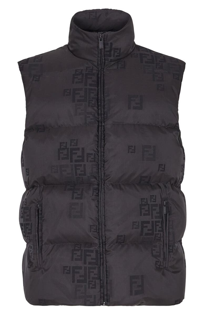 Fendi Logo Down Puffer Vest, Main, color, 