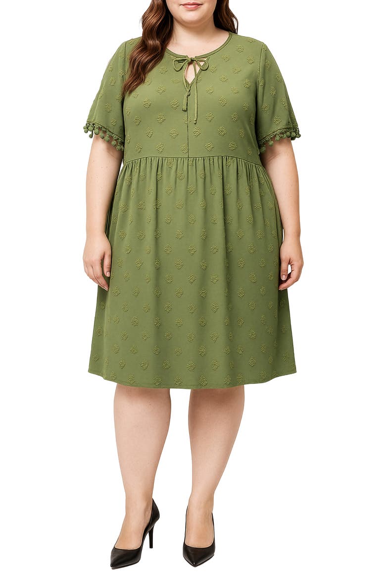 Dobby Dress, Main, color, GREEN