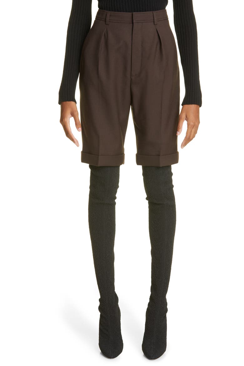 Wool Gabardine Bermuda Shorts, Main, color, 2041 MARRON GLACE