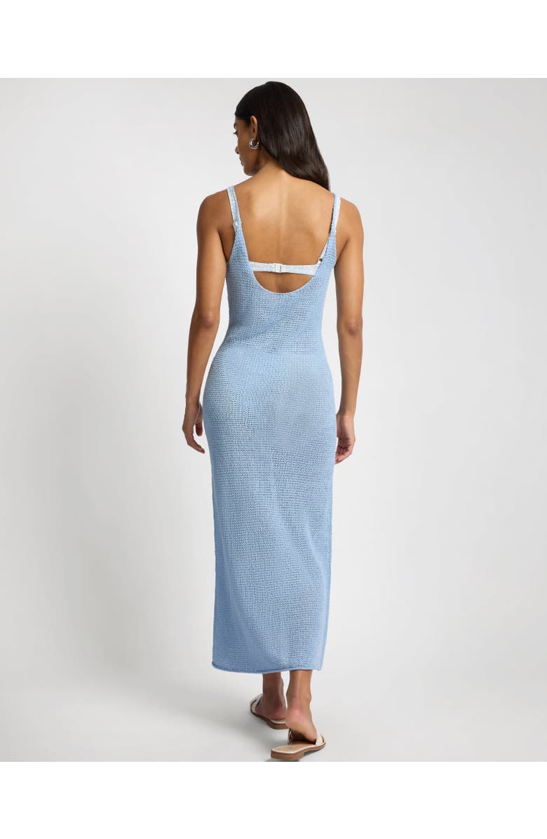 Onia Textured Linen Sweater Scoop Maxi Dress, Alternate, color, Sky