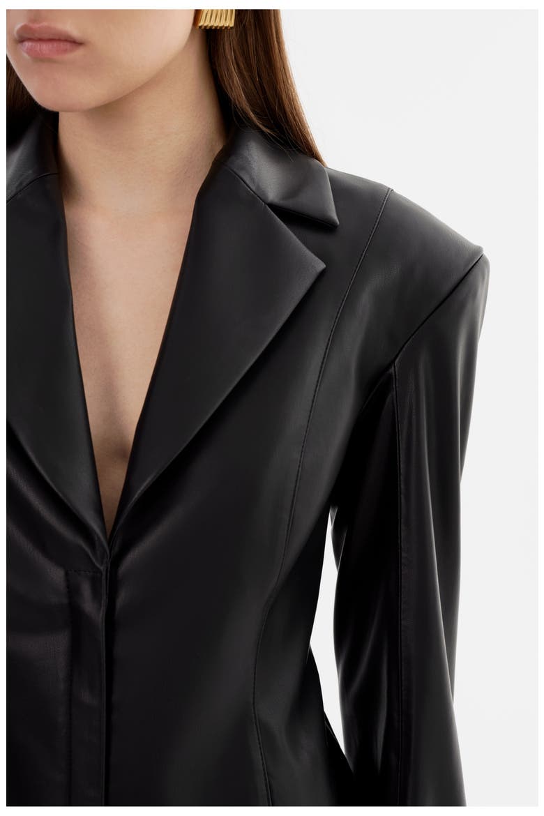 Benedetta | Faux Leather Blazer Dress, Alternate, color, Black