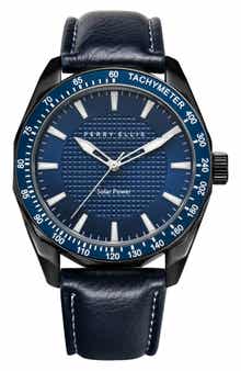 Solar Powered 3-Hand Quartz Strap Watch, 41mm