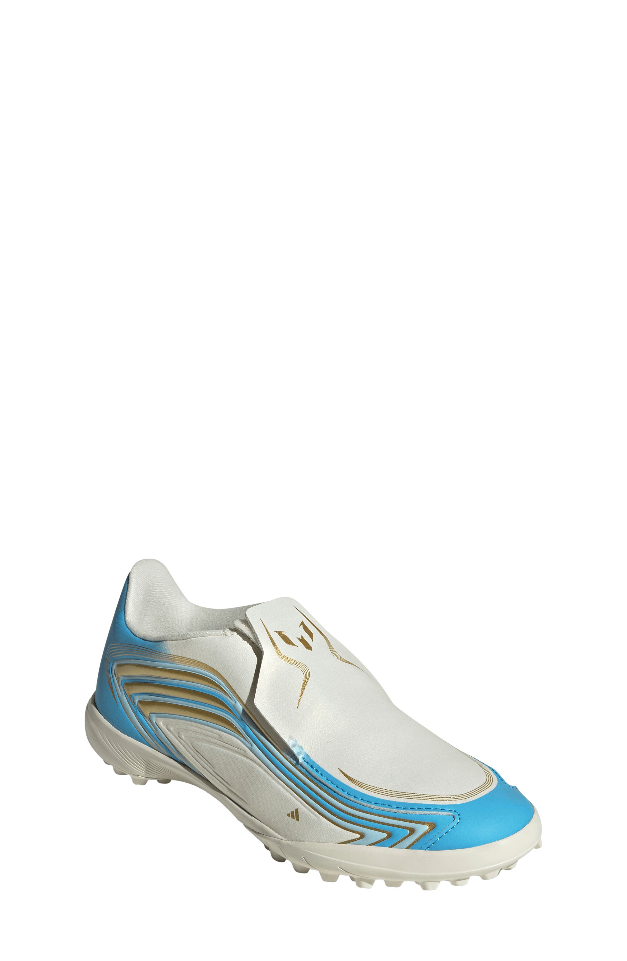 Kids' F50 Messi League LL Soccer Cleat, Main, color, IVORY/ BLUE / ICEY BLUE