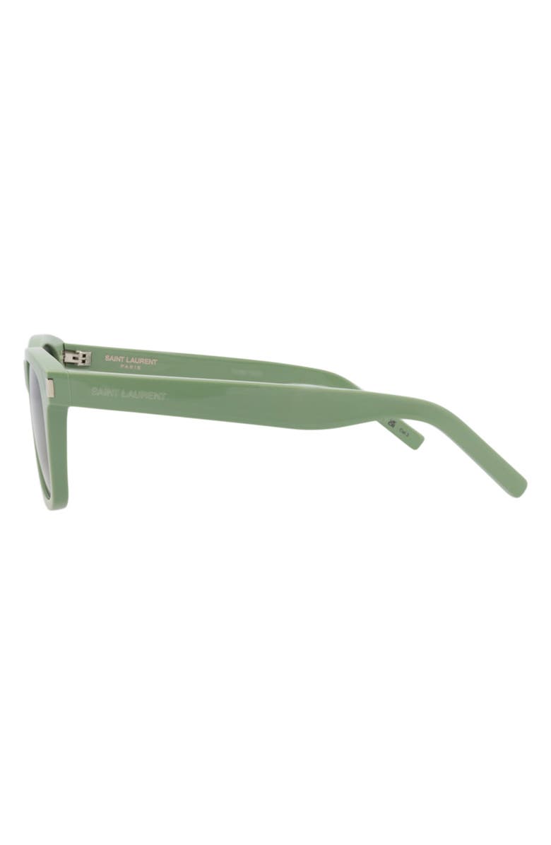 Saint Laurent 50mm Square Sunglasses, Alternate, color, Green Green Grey