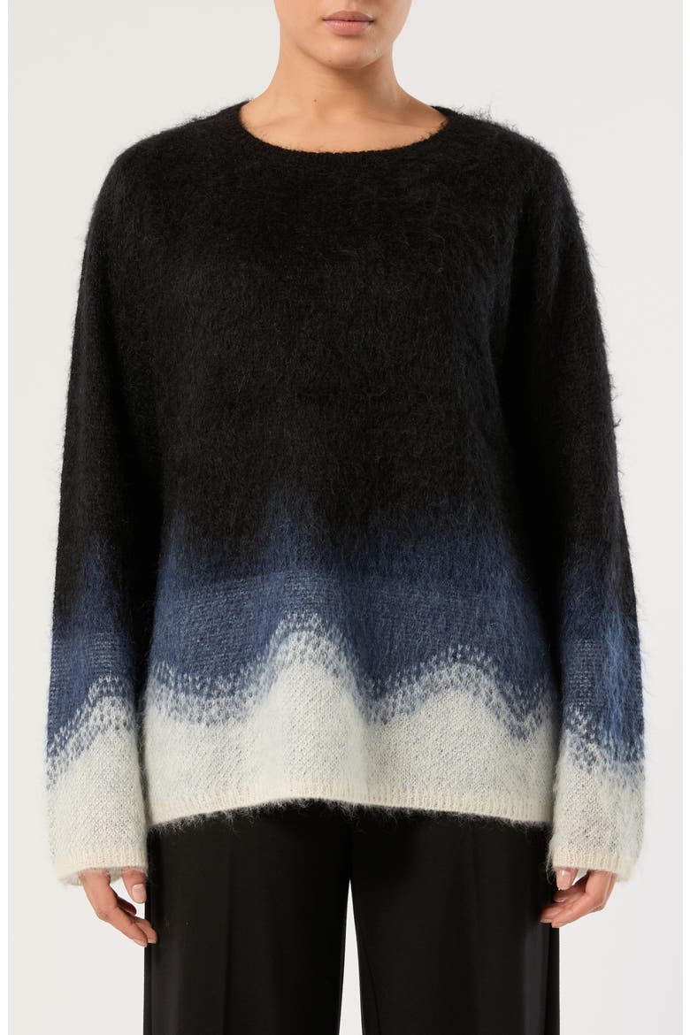 Sordine Crewneck Mohair Blend Sweater, Main, color, BLACK WHITE