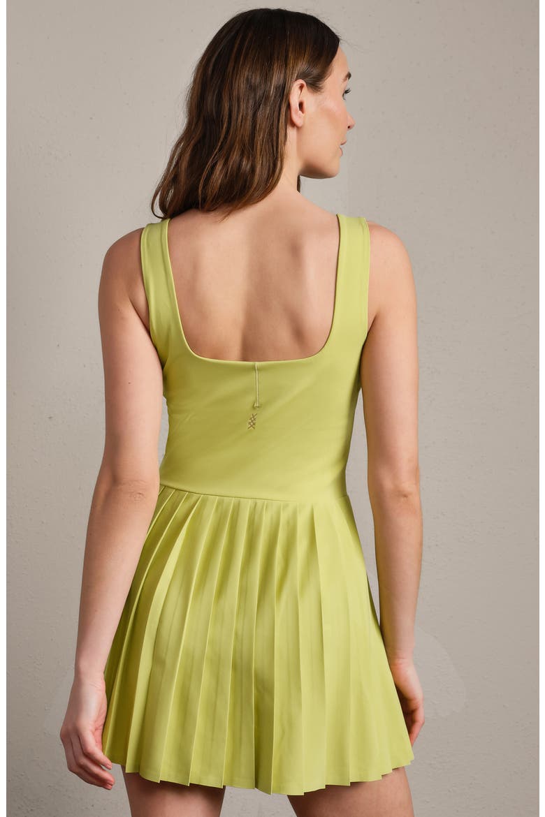 Rally Pleated UPF 50+ Minidress, Alternate, color, CITRON GREEN