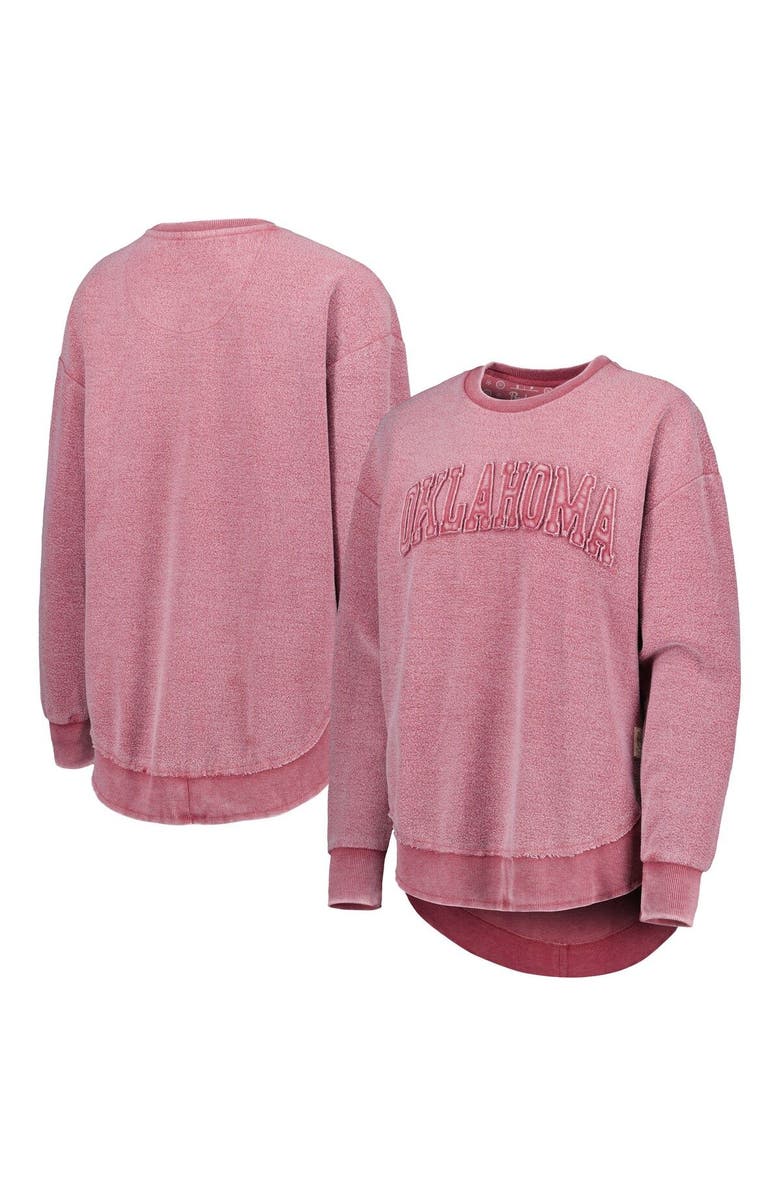 PRESSBOX Women's Pressbox Crimson Oklahoma Sooners Ponchoville Pullover Sweatshirt, Main, color, Crimson