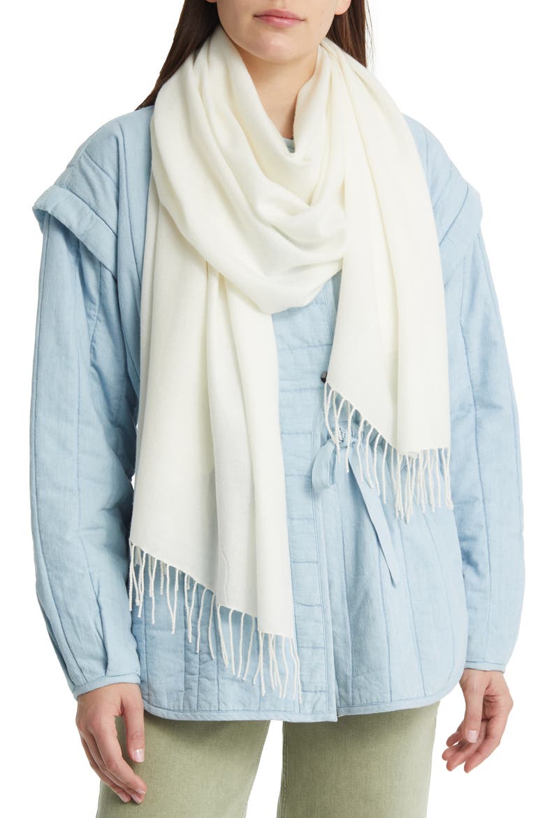 Tissue Weight Wool & Cashmere Scarf, Main, color, IVORY WINTER