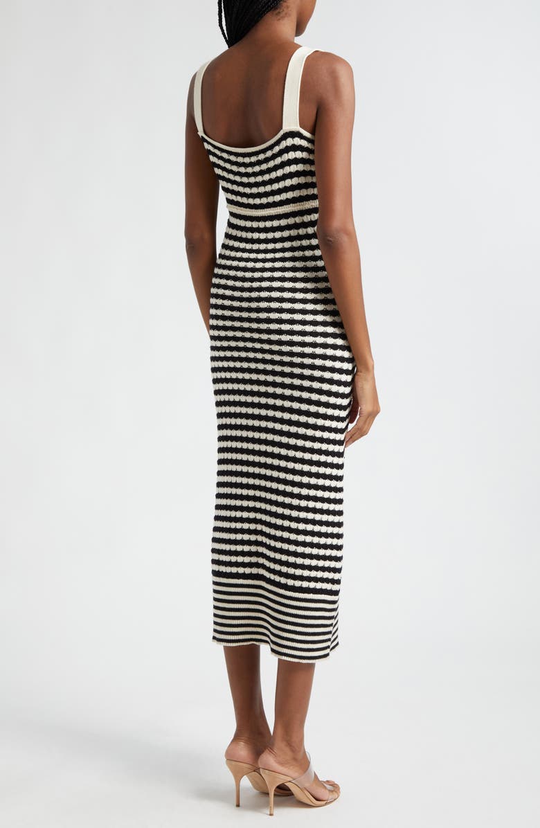 Ramy Brook Jessa Metallic Stripe Sweater Dress, Alternate, color, Black/Ivory Stripe