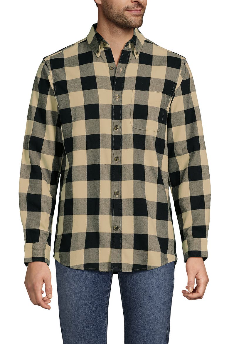 Flagship Flannel Shirt, Main, color, Black/Champagne Buffalo Check