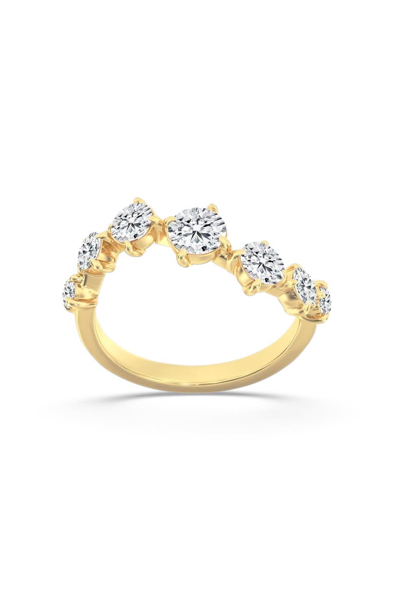 Starlight Curved Lab Diamond Ring in 14K, Alternate, color, Yellow Gold