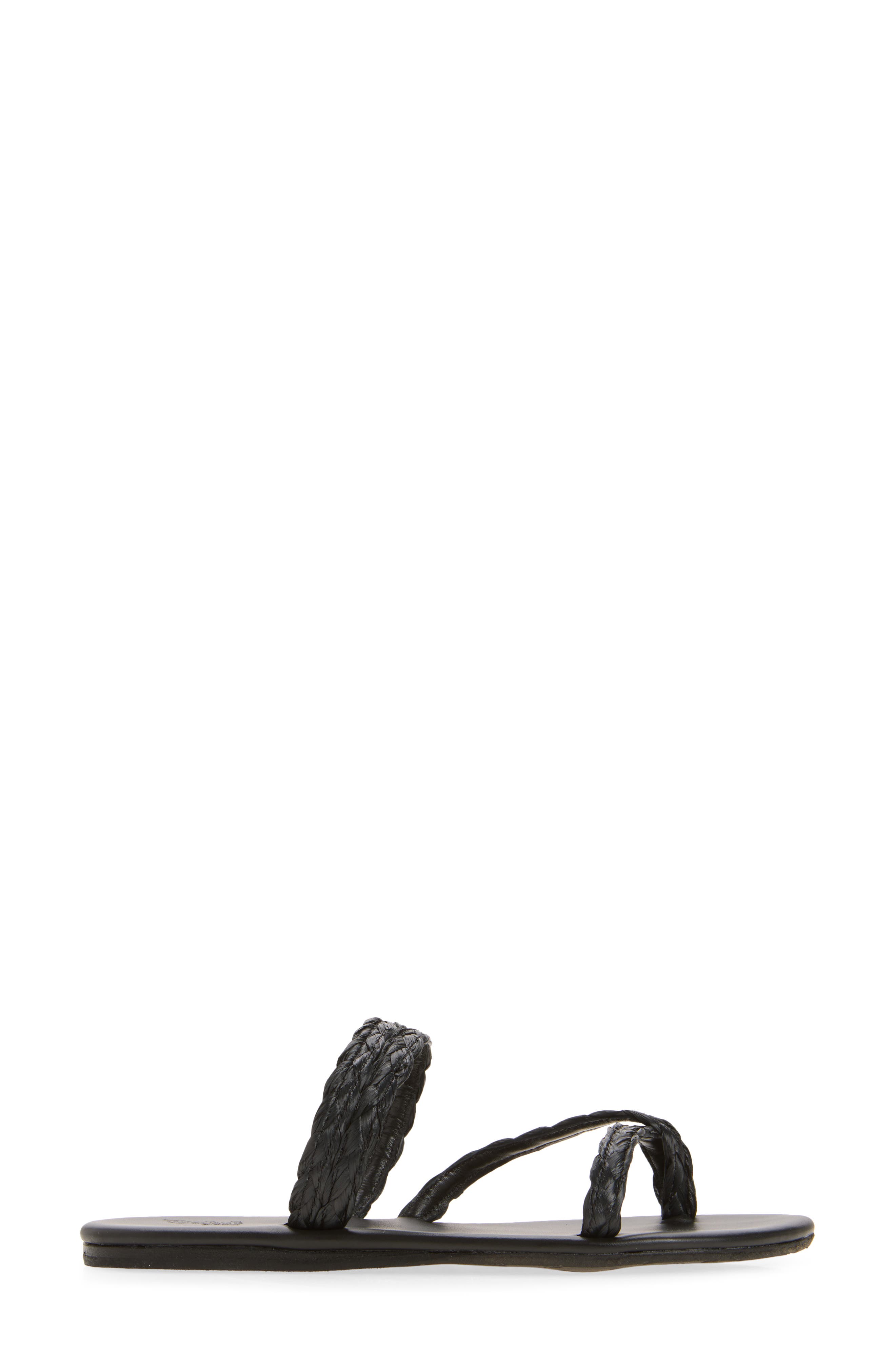 Daphnae Raffia Sandal, Alternate, color, BLACK