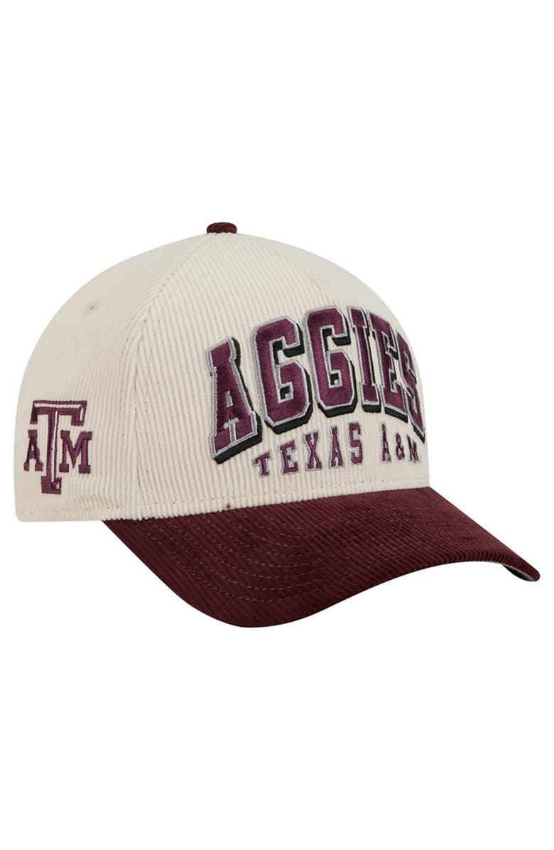 New Era Men's New Era Maroon/Cream Texas A&M Aggies Arch Two-Tone Corduroy 9FORTY A-Frame Adjustable Hat, Alternate, color, Maroon