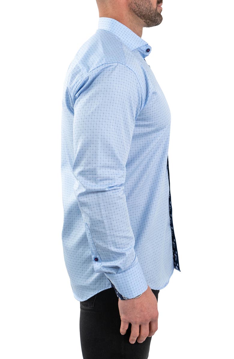 Maceoo Einstein Jacqpointsquare Blue Button-Up Shirt, Alternate, color, Blue