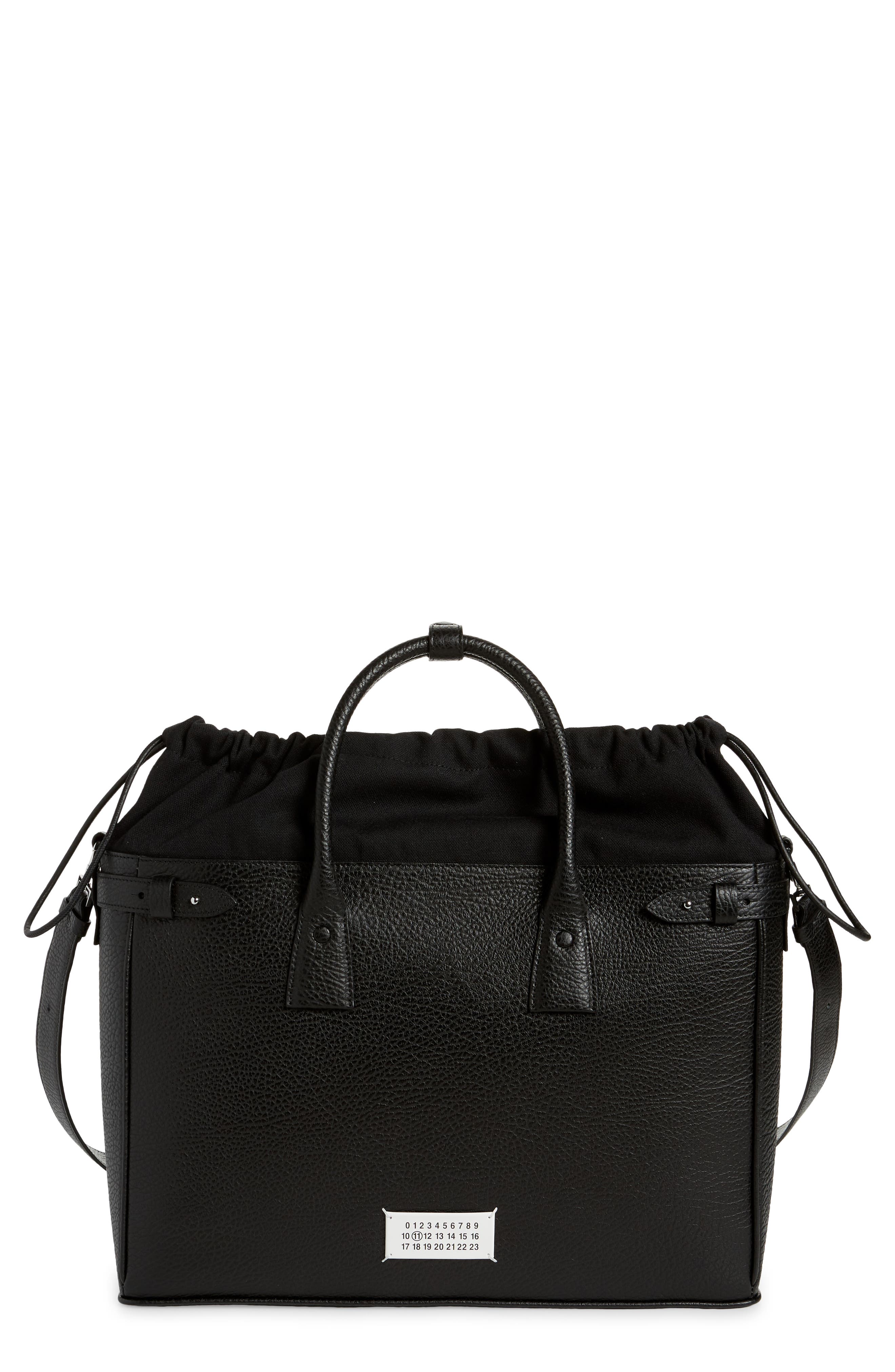 Maison Margiela 5AC Daily Leather Document Holder Satchel, Main, color, 