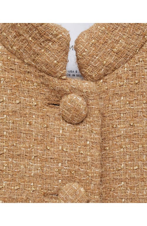 Mango Tweed Blazer In Medium Brown