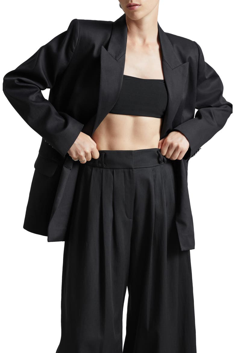 Double Breasted Blazer, Main, color, BLACK