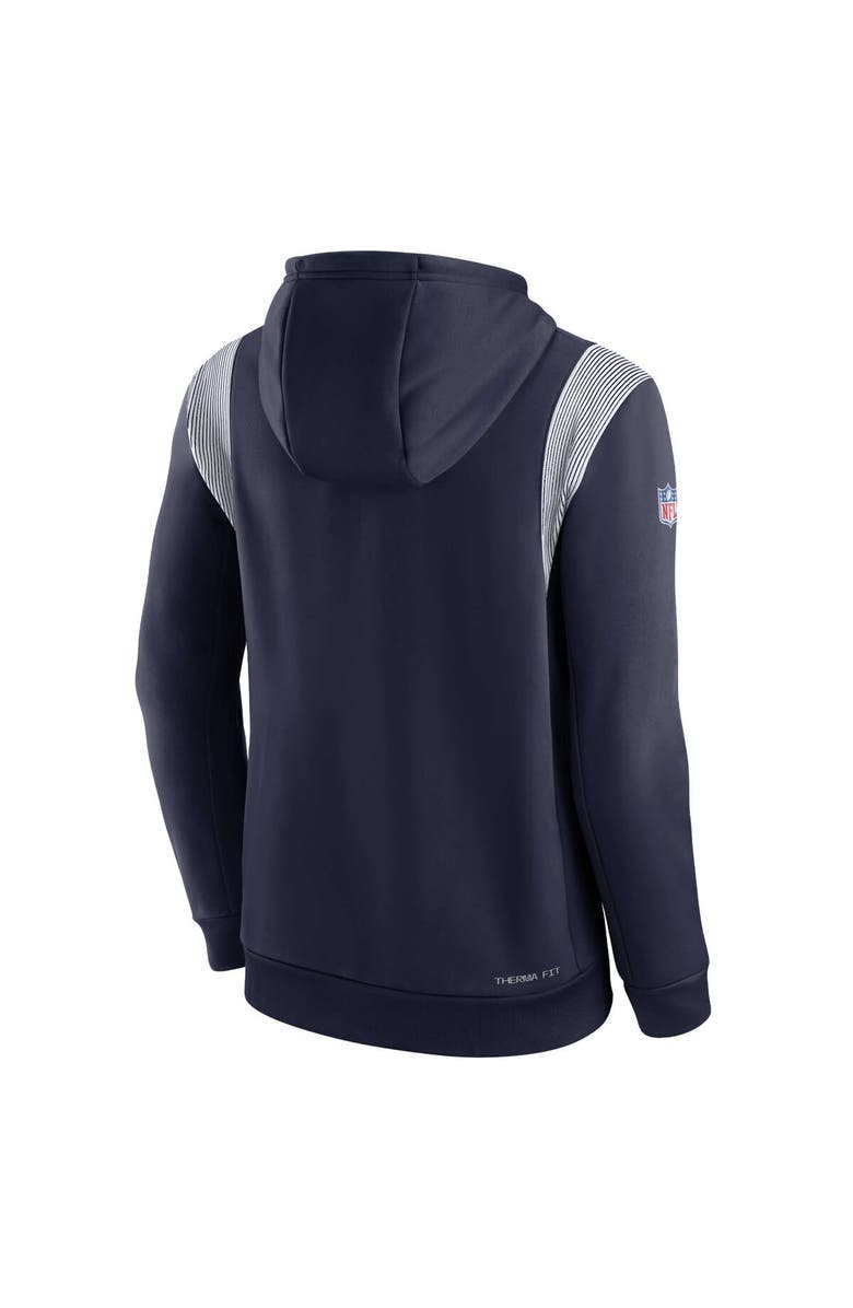Nike Men's Nike Navy Dallas Cowboys Sideline Athletic Stack Performance Pullover Hoodie, Alternate, color,