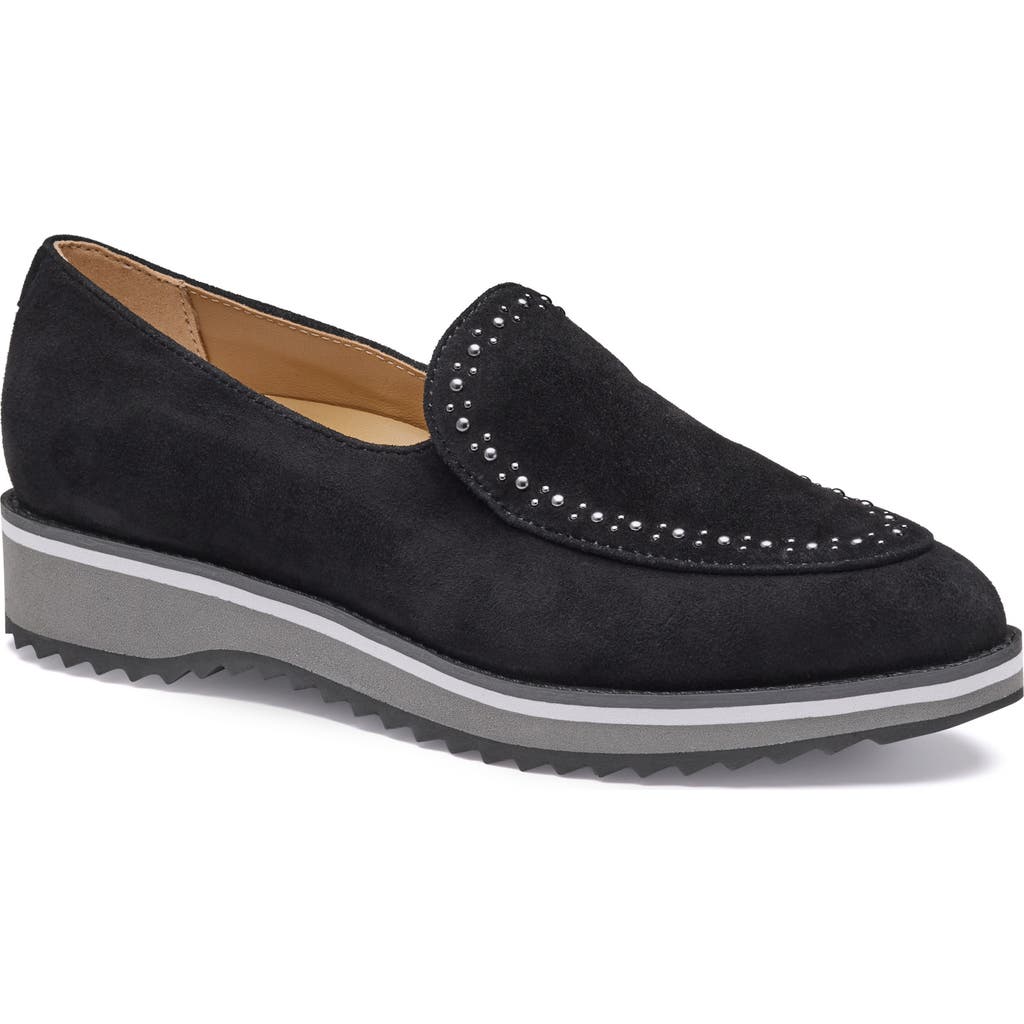 Johnston & Murphy Ulyssa Studded Platform Loafer In Black