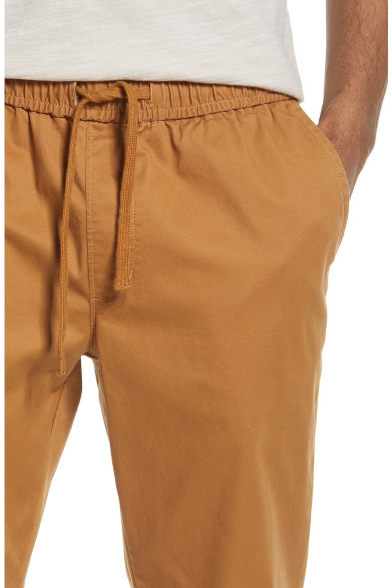 Elastic Waist Twill Chino Pants, Alternate, color, TAN DALE