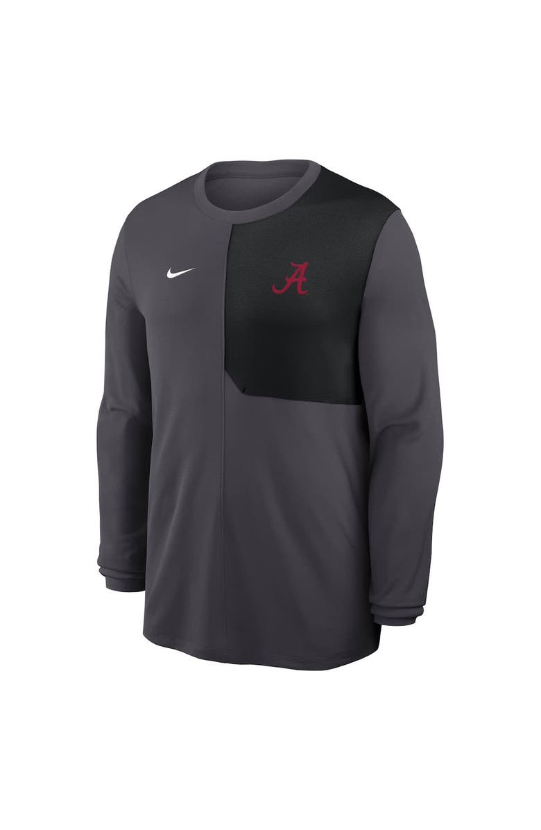Nike Men's Nike Anthracite Alabama Crimson Tide 2025 Sideline Coach UV Performance Long Sleeve T-Shirt, Alternate, color, 