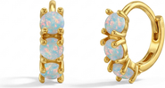 In Season Jewelry 14k Gold Opal Pronged Hoops