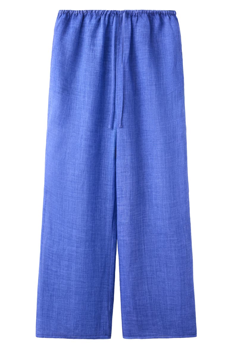 Ramie Drawstring Pants, Alternate, color, BLUE